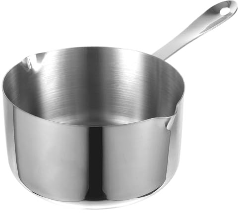 WEKADRIN Pentolino Antiaderente in Acciaio Inossidabile Padella Piccola Versatile per Cucina Resistente al Calore con Manico Ergonomico per Piano Cottura Induzione