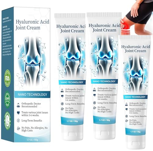 A-rthroheal Hyaluronic Acid Joint Cream,3PCS Advanced Joint and Bone Care Cream,Back & Muscle Gel,Easy to Absorb & Quickly Effect,Shoulder & Knee & Arm &Leg,Natural for Women & Men