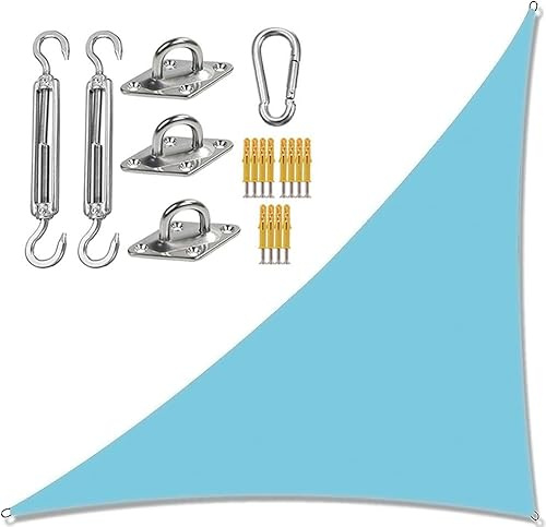 Waterproof il 6 m x 6 m – UV-Block-Sonnendach für Garten, Terrasse, Camping, Hellblau Outdoor-Markise mit Befestigungsset für Sonnenschutz