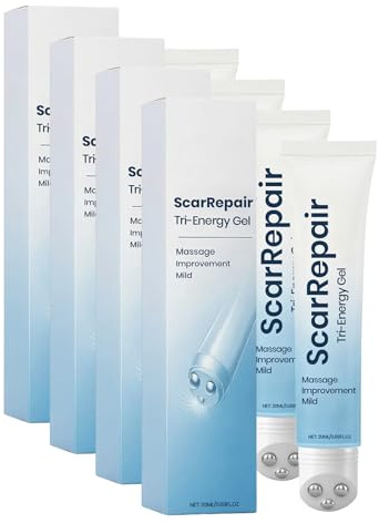 Narbencreme mit Massage-Roller, 20ml Narbensalbe für Schöne Haut, Macht Frische und Alte Narben Geschmeidiger und Glatter, Verbessert Erscheinungsbild Haut, Narben Pflege Gel, Körperpflege