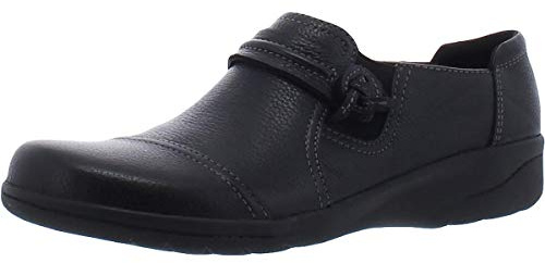 Clarks womens Cheyn Madi Slip On Loafer, Black Tumbled Leather, 7.5 US