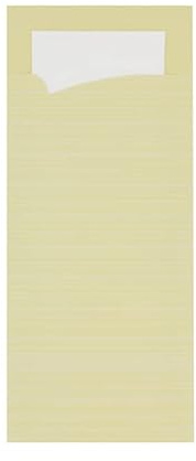 520 Bestecktaschen Serviettentaschen Hartpapier 85x200mm creme beige ivory inklusive Serviette 40x40cm 2lg weiß