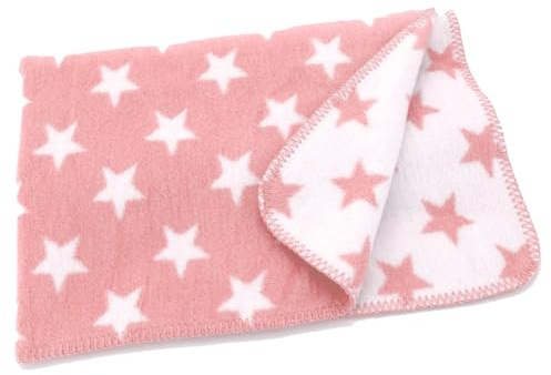 heimtexland hochwertige Babydecke Sterne Kuscheldecke 75x100 Mädchen rosa Pastell Baumwolle Ökotex Geschenkidee Geburt Taufe Kinderwagen-Decke Typ526