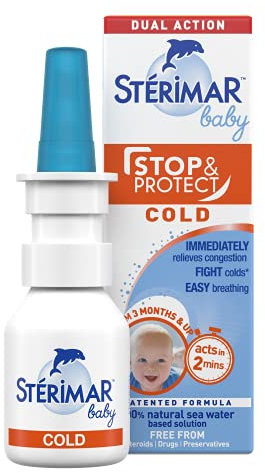 Sterimar Baby Stop & Protect Cold Relief, 100% Natural Sea Water Nasal Spray, 15 ml