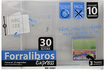 Office Box Express-Hüllen, verstellbar, transparent, für Bücher, 30 cm + 2 Etuis mit Bären, 10 Stück
