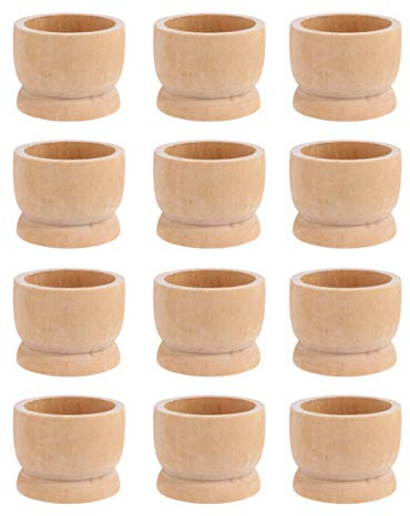 Amosfun Holz Eierbecher Eierständer Ostereier Eierhalter Tisch Eierablage für Kinder DIY Basteln Bemalen Frühstück Küche Hochzeit Geburtstag Ostern Party Tisch Dekoration Supplies 12 Stück