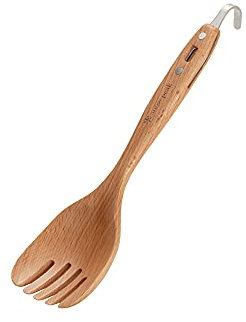 Snow Peak Serving Fork, 25cm, Lightweight Beech Wood Salad Fork for Home Camping & Outdoors
