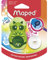Maped - 2in1 Radier/Anspitzer LOOPY MINI CUTE, nachfüllbar, inkl. 1x Ersatz-Radierer - zufällige Farbauswahl - für dünne Stifte, 049112, Mehrfarbig