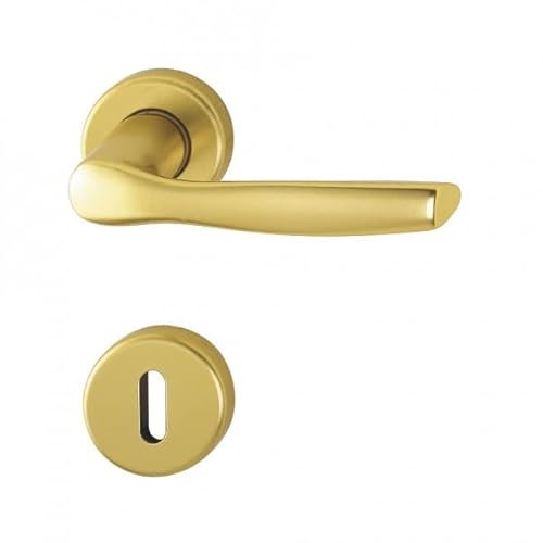 Coppia Maniglia Hoppe per porte interne Milano satinata alluminio moderna (alluminio Oro)
