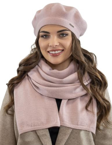 VIVISENCE Damen Baskenmütze Eleganter Wintermütze Warm Und Gemütlich Kopfbedeckung An Winter Und Herbst Warm Dick Strickmütze, Klassisch Mütze Für Frauen Modell 7005