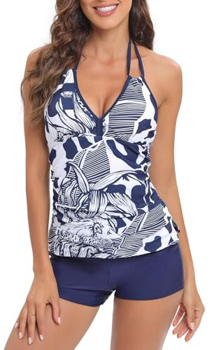 SERENYOU Tankini Swimsuits for Women Two Piece Bathing Suit Swimwear with Boyshorts