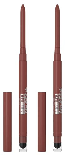 Maybelline New York Tattoo Liner Smokey Eyeliner aus wasserfestem Gel, 36-Stunden-Halt mit Schwamm, Farbe Braun, 2 Kosmetika