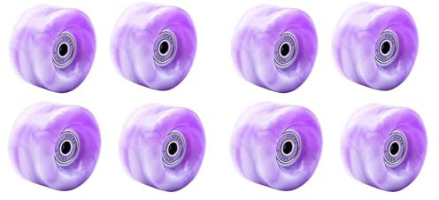 Lckiioy 8 Stücke Roller Skate Rollen mit Lagern für Zweireihiges Skaten und Skateboard 32mm x 58mm 82A,Lila