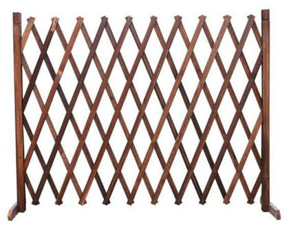 YSINOBEAR Solid Wood Expanding Fence, Fold-able Design, Lightweight, Expanding Freestanding Wooden Trellis Fence, Wooden Decorative Lattice Screen Trellis (35cm)