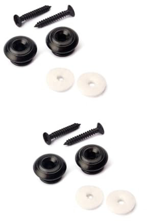 Abaodam 4 Stück Riemenschloss gitarren ersatzteile gitarrenhalter e gitarre zubehör Bassgurtknöpfe Gitarrengurt akustische Gitarre schwarze gitarre Kopf der Schloss aus Metallband