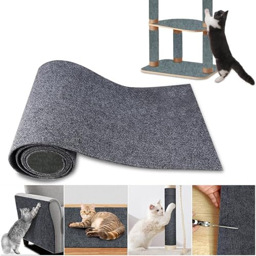 Selbstklebend Kratzteppich Katze,kratzmatte Katze kratzbrett Wand 200cmx40cm DIY Trimmbarer Teppich Matte Pad Katzenkratzbretter für Schützt Teppiche Sofa Möbelschutz