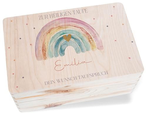 Shirtracer Erinnerungsbox Baby personalisiert Taufe Regenbogen
