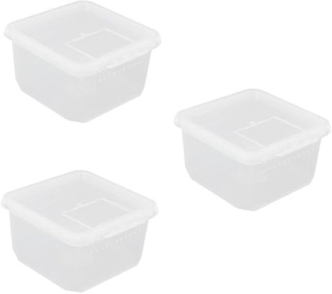 BESPORTBLE 3 Stück Box Reptilien Futterbox Reptichip Reptisoil Betta Zuchttank Reptilienbehälter Frosch Lebensraum Reptilien Käfig Spinne Haustier Tier Insektennest Transparent Pp