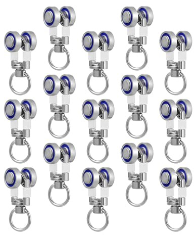 HOMOCONO 15 Rodillos Metálicos para Corredera de Cortina, Sistema de Deslizadores Cojinetes, para Rieles de Cortinas