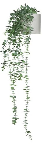 hjh OFFICE Künstliche Hängepflanze im Topf 90cm Eucalyptus Climb Künstliche hängende Eukalyptus-Pflanze für Regal Deko