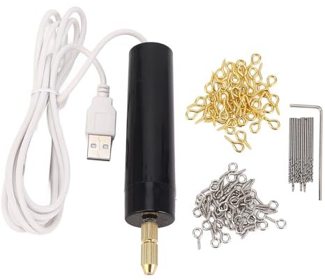 CHEOTIME Mini Electric Hand Drill, USB Multifunctional Power Rotary Tool 11000rpm No Load Speed Resin Electric Hand Drill for Handcraft