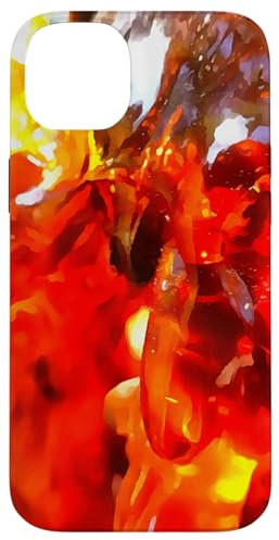 Apricot Tree Leaked Resin Abstract Macro Painting Case for iPhone 14 Plus