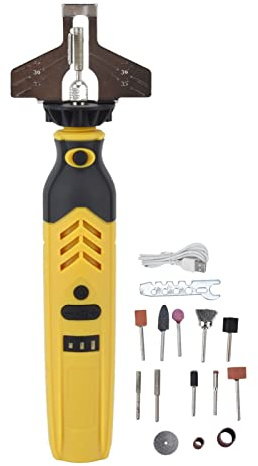 Beufee Kit de afilador de Motosierra eléctrica, Herramienta de amoleras de Sierra de Sierra de Cadena DC3.6V 2000máh ﻿