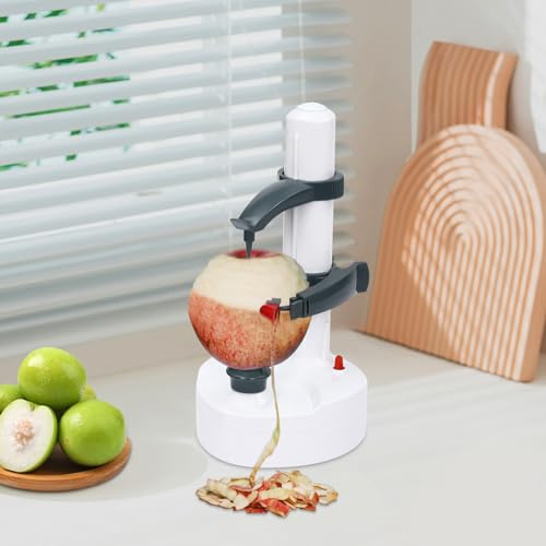 Electric Potato Peeling Machine Electric Peeler Machine Pears Oranges Automatic Peeling Machine for 5-10cm Diameter/5-15cm Height Fruit Kitchen Potato Peeling Tool