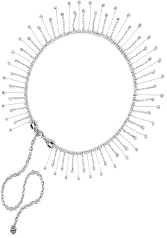 Kristall Taillenkettengürtel, Verstellbarer Kristall O Ring Bundgürtel, Damen Strass Kettengürtel, Mode Glitzer Kettengürtel für Jeans, Kleider, Jacken