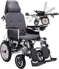 Electric Reclining Wheelchair - 90-180° Lie Flat Folding Chair for Elderly Mobility, High Back Disabled Aid Vehicle