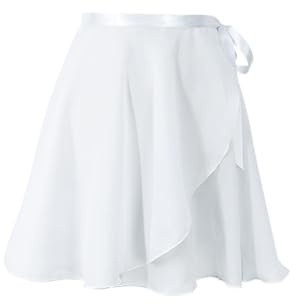 Brinkina Ballet Skirt Women Adult Girls Dance Chiffon Sarong Wrap Skirts(113 White-L)