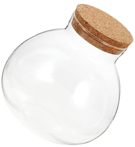 TOYZFRIENDY Rundes Glas Terrarium mit Korkverschluss DIY Pflanzflasche für Moos Landschaften Ökologisches Pflanzglas für Wohnzimmer und Bürodekoration Wiederverwendbares Micro landschaftsglas