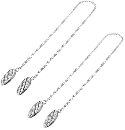 Ronyme 2x Fermagli per bavaglini con catene, cordino flessibile, laccetto da collo, fermagli per tovaglioli per sala da pranzo, anziani, ristoranti, Argento