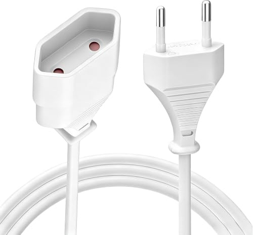 Xahpower Prolunga Alimentazione, Spina Euro a Presa Euro, Cavo di Alimentazione di Prolunga per TV, Monitor, Computer, Console di Gioco, Lampade, Proiettori, Elettrodomestici (5 Metri)