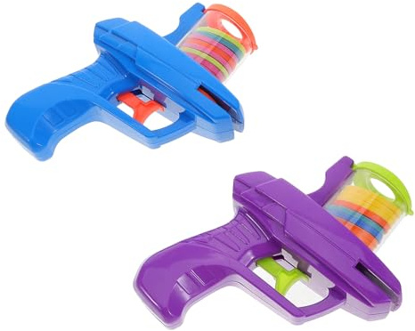 KONTONTY Dispositivo para Discos Blandos Juguete Volador de Platillo en Colores Morado y Azul Oscuro Incluye 15 Discos Suaves para Juegos al Aire Libre y Actividades Familiares