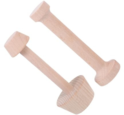Hoement Moldes de Repostería de Madera Natural Doble Cabeza para Tartaletas de Huevo, Molde Mediano para Hornear Mini Tartas, Herramienta de Cocina para DIY en Hogar y Cocina
