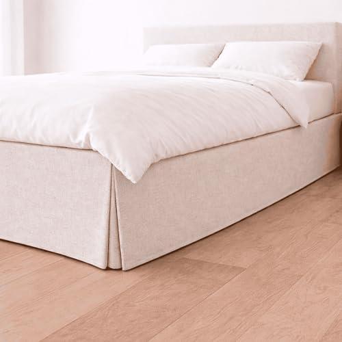 Donegal Collections Cubre Canapé Cama 135x190/200 cm Piedra Late - Funda Somier Cubre Canapé Ajustable - Faldon Cama Transpirable y Antideslizante 50% Algodón 100% Fabricado en España