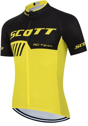 HOMTOL Racercykeltröja herr kortärmad cykeltröja cykeltröjor herr cykeltröja MTB andas, GUL, XL