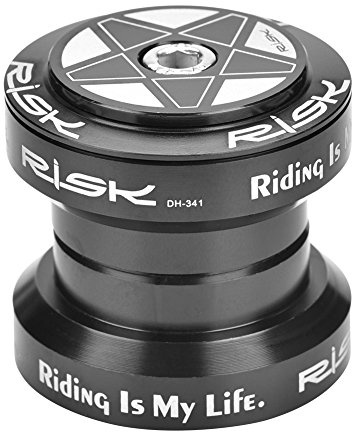 Tbest Fahrrad Steuersatz 1 1/8 Zoll Ahead 34mm, Fahrrad Gewinde Headset Gewindeloses Steuersatz ycle Threadless Headset Aluminiumlegierungs-Fahrrad-Lager-Kopfhörer für 28.6mm Gerades (Schwarz)