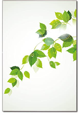 banjado Glas Magnettafel (40 x 60cm) - Magnetwand Glas - Magnetpinnwand als Memoboard - Pinnwand Magnettafel Küche, Büro, Kinderzimmer - Ranke Gelb Weiß