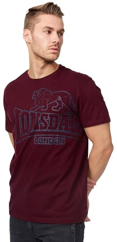 Lonsdale Herren-Streetwear-T-Shirt, Freizeit-T-Shirt mit Rundhalsausschnitt | 100 % gekämmte Baumwolle, atmungsaktiv und bequem, leichtes Kurzarm-T-Shirt für das Fitnessstudio, auf Reisen und den Alltag