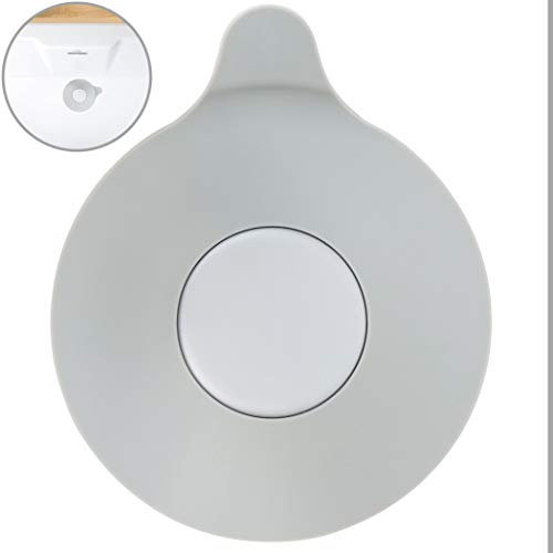 Universal Stöpsel, 1 Stück, Grau, Ø 13 cm Stopfen, Silikon Abflussstopfen mit Saugnapf, Ablaufstopfen für bis Ø 90 mm Abflüsse, Abflussstöpsel für Badewanne, Dusche, Waschbecken, Spüle, Wannenstopfen