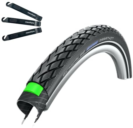 1 x Schwalbe Marathon Green Guard Fahrradreifen in Schwarz Reflex 47-559 (26 x 1,75) inkl. maxxi4you Reifenheber