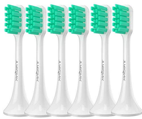 Tete de Brosse a Dent Electrique Compatibles avec Xiaomi Mijia - Lot de 6 Tête de Brosse à Dents Rechange compatibles avec Mi Home Série T300 T500 T700, Dureté Moyenne Brosse Tête