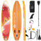 COSTWAY Stand Up Paddling Board, SUP Board aufblasbar, Paddelboard mit Sicherheitsleine, Paddel, Pumpe, Center Finne, Rucksack und Reparaturset (Orange, 335x76x15cm)