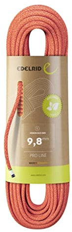 EDELRID Heron Eco Dry 9,8 Einfachseil Beige/Rot/Braun 80 m