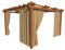 HOME DEKO Cortina de Patio, Impermeable, para Jardín, Balcón, Pérgola y Cenador, Lazos con Cierre de Gancho y Bucle, Protección del Sol, de la Lluvia y del Viento, Beige, 220 x 155 cm, 2 Piezas
