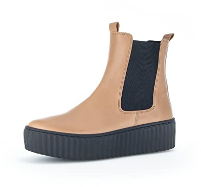 Gabor Mujer Botines, señora Botas Chelsea,Plantilla Desmontable,Medias Botas,Bota de Deslizamiento,Plano,Botas,Marrón (Chino),38 EU / 5 UK