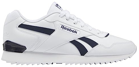 Reebok Men Glide Ripple Clip Sneaker, FTWR White/Vector Navy/FTWR White, 8