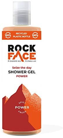 Rock Face Shower Gel - Power All In One Body Wash for Men, 410ml, Spicy Oriental Scent, Suitable for Hair and Body, Long Lasting Fragrance